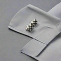 Black Cross Enamel Silver Cufflinks