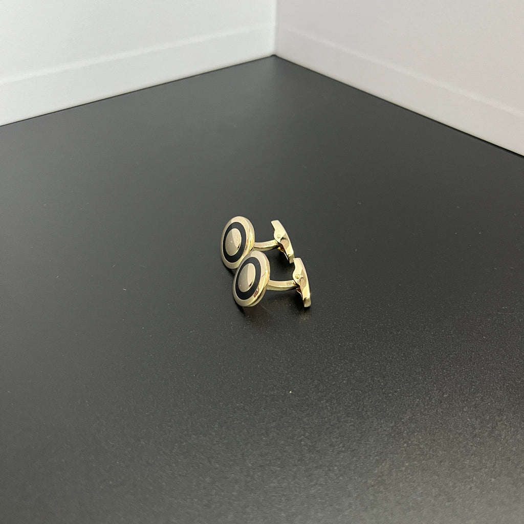 Round Ring Golden Cufflinks