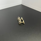 Round Ring Golden Cufflinks
