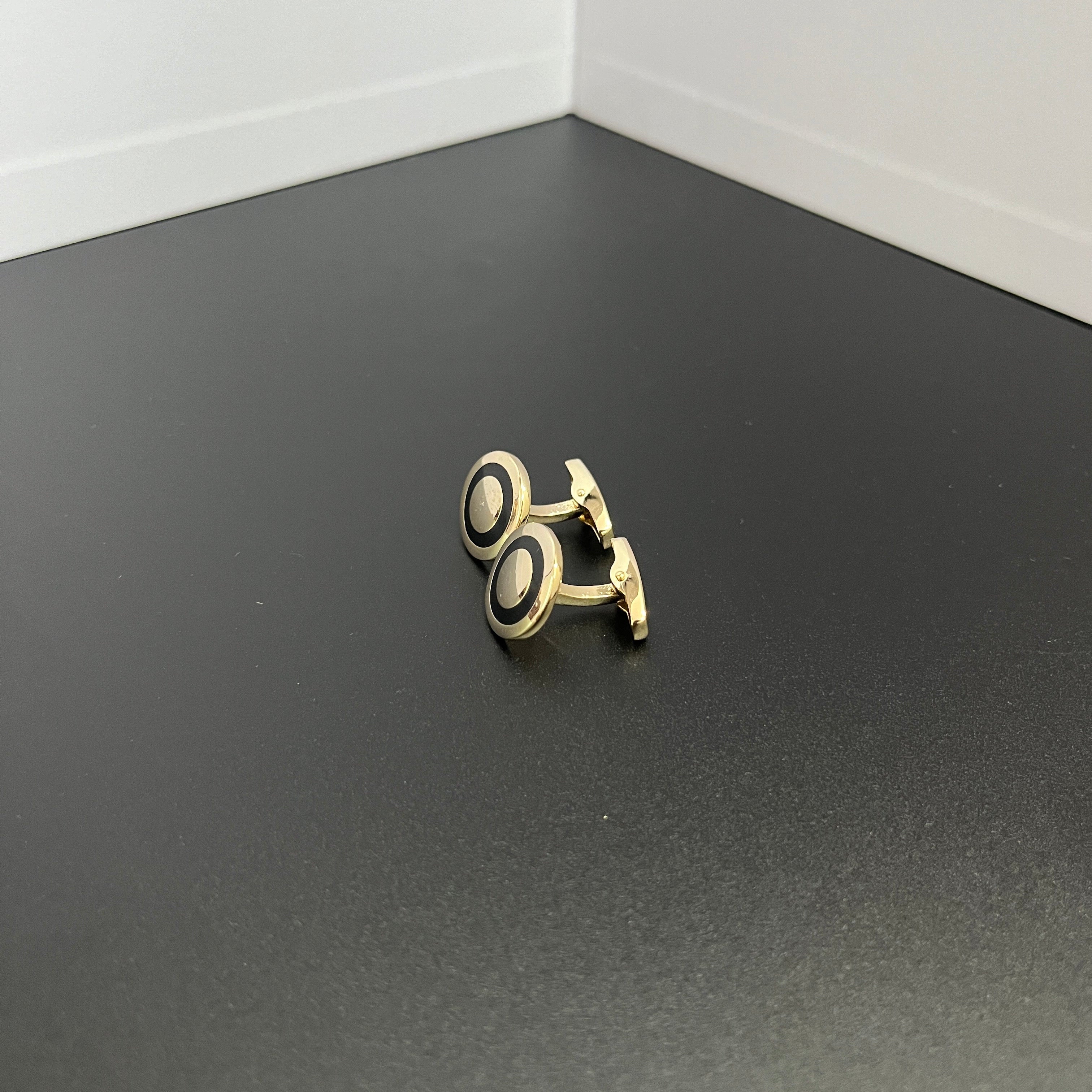 Round Ring Golden Cufflinks