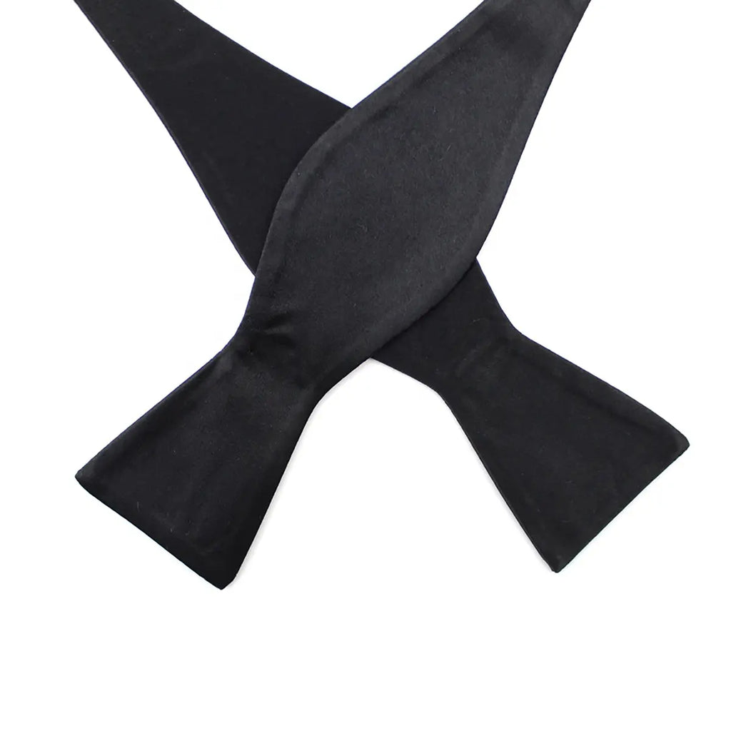 Black Woven Microfiber Self Tie Bowtie