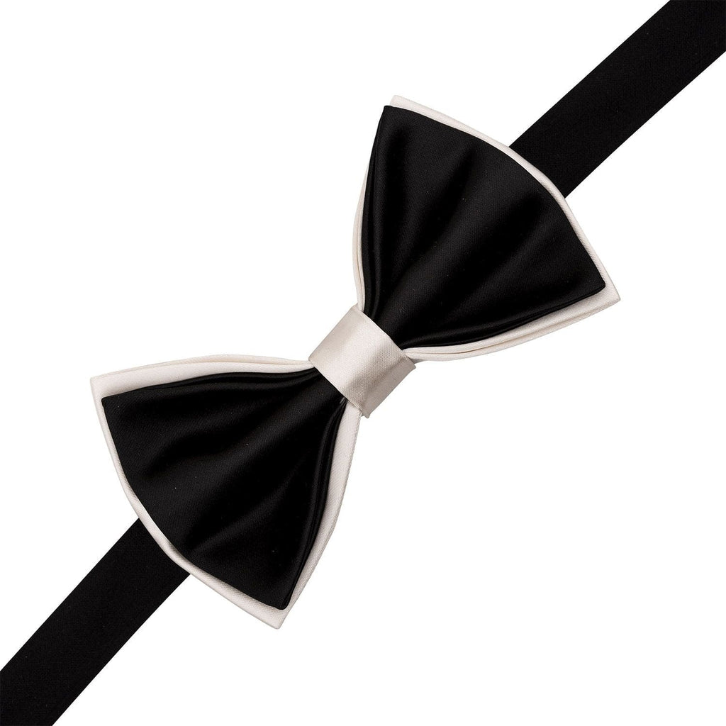 Black And White Double Layered Bowtie