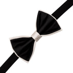Black And White Double Layered Bowtie