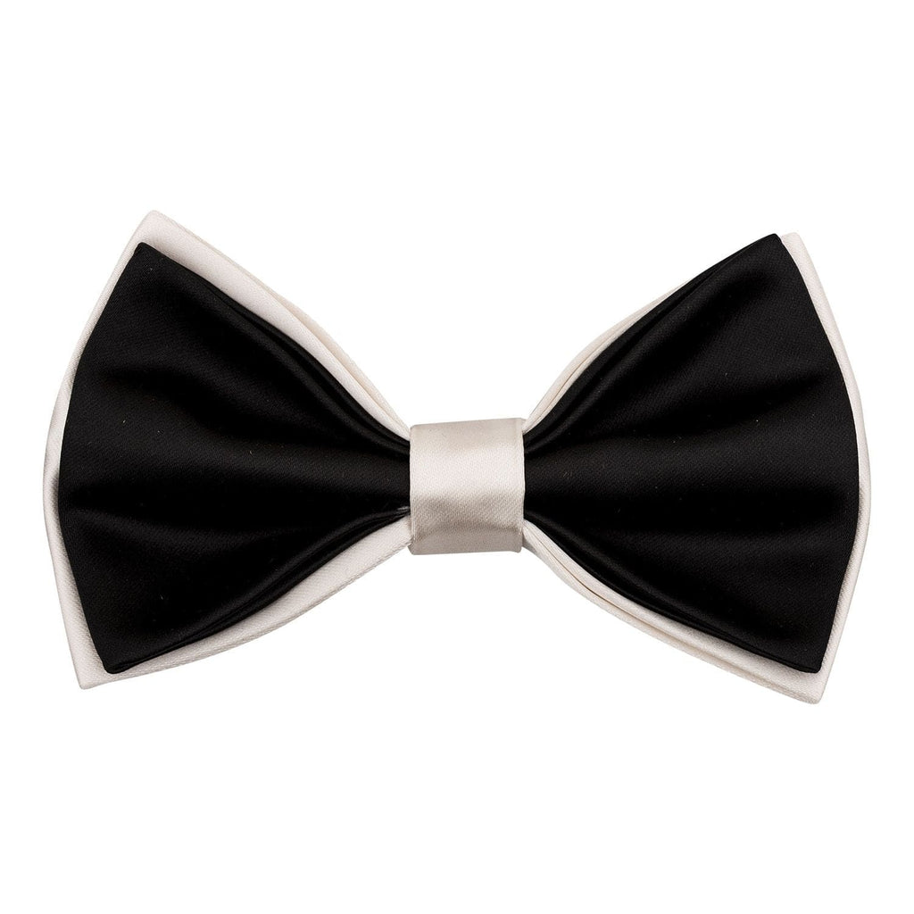 Black And White Double Layered Bowtie