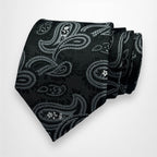 Black And Grey Paisley Tie